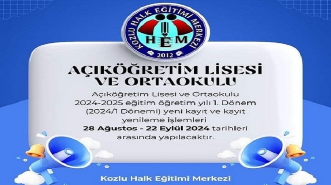 AÇIKÖĞRETİM LİSE VE ORTAOKUL ÖĞRENCİLERİMİZİN DİKKATİNE 